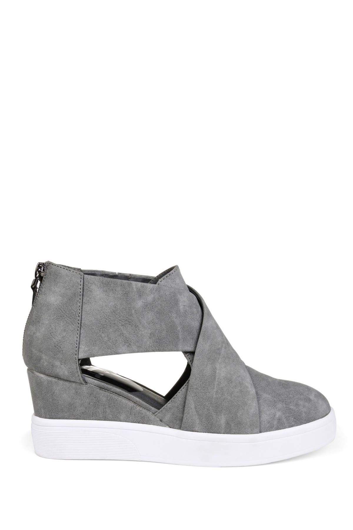 Journee Collection JOURNEE Seena Crossover Platform Wedge Pump, Alternate, color, Grey