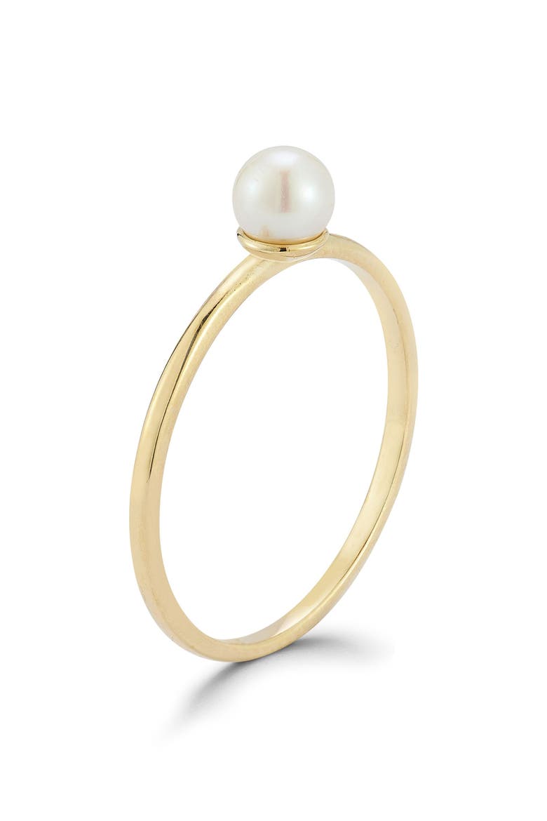 14K Gold 4mm Cultured Pearl Ring, Alternate, color, GOLD