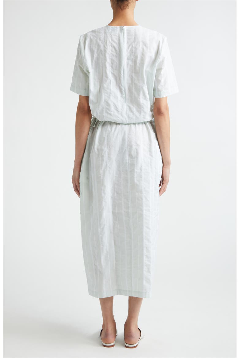 Renata Stripe Cinched Cotton Poplin Dress, Alternate, color, MIST/ WHITE