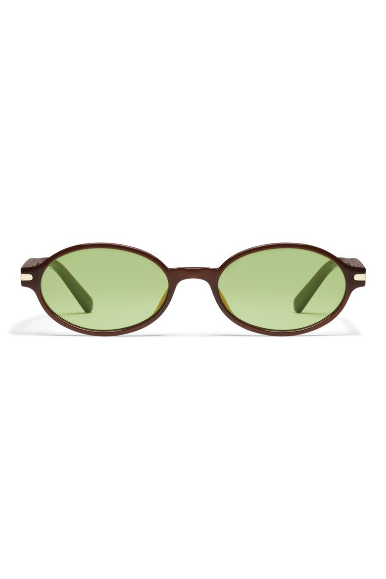 Nevermind 54mm Round Sunglasses, Main, color, DARK BROWN/ PISTACHIO