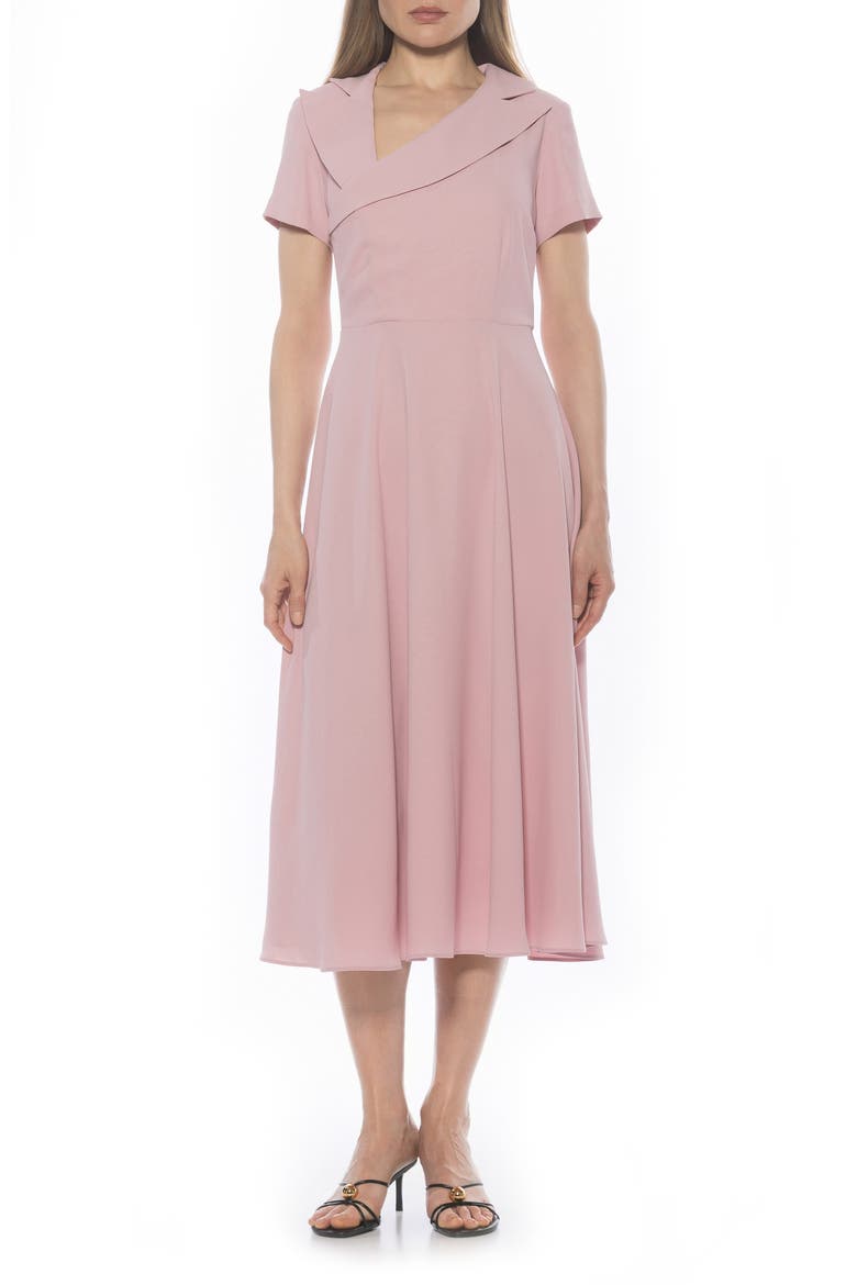Jackie Asymmetric Collared Dress, Main, color, BLUSH