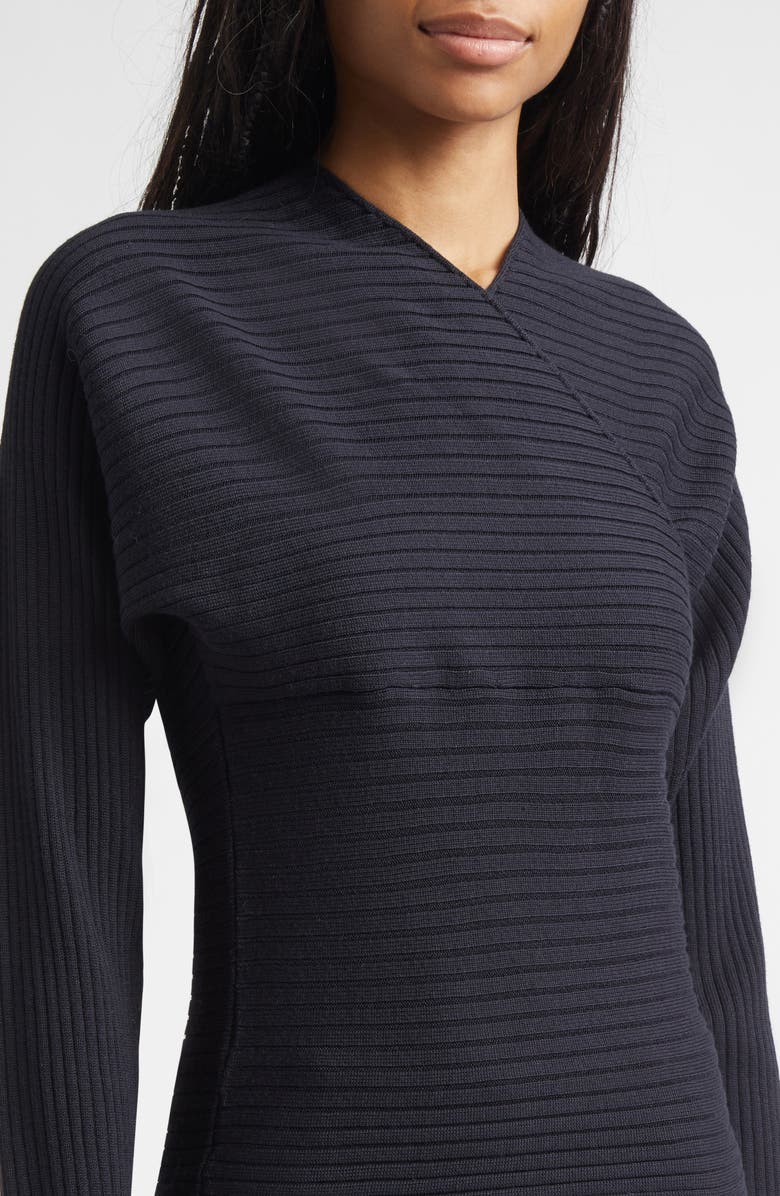 Paloma Wool Polenta Extrafine Merino Wool Rib Sweater, Alternate, color, Dark Grey