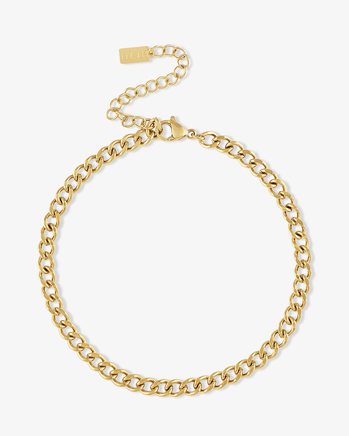 Ben Oni Curb Chain Anklet In Gold