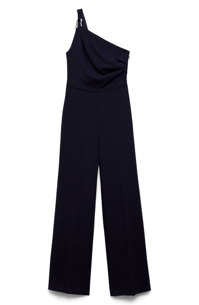 MANGO Asymmetric Wide Leg Jumpsuit, Alternate, color, Night Blue