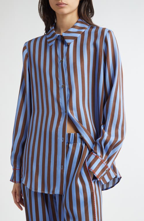 Stine Goya Long Sleeve Button Down Shirt In Embroidery Stripe In Embroidery Stripe