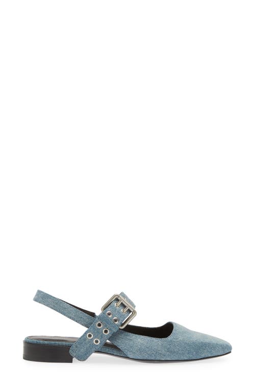 Rag & Bone Astra Denim Buckle Slingback Ballerina Flats In Denim