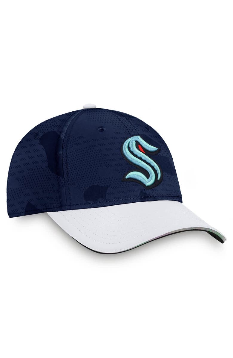 FANATICS Men's Fanatics  Deep Sea Blue/White Seattle Kraken Authentic Pro Locker Room Flex Hat, Alternate, color, 