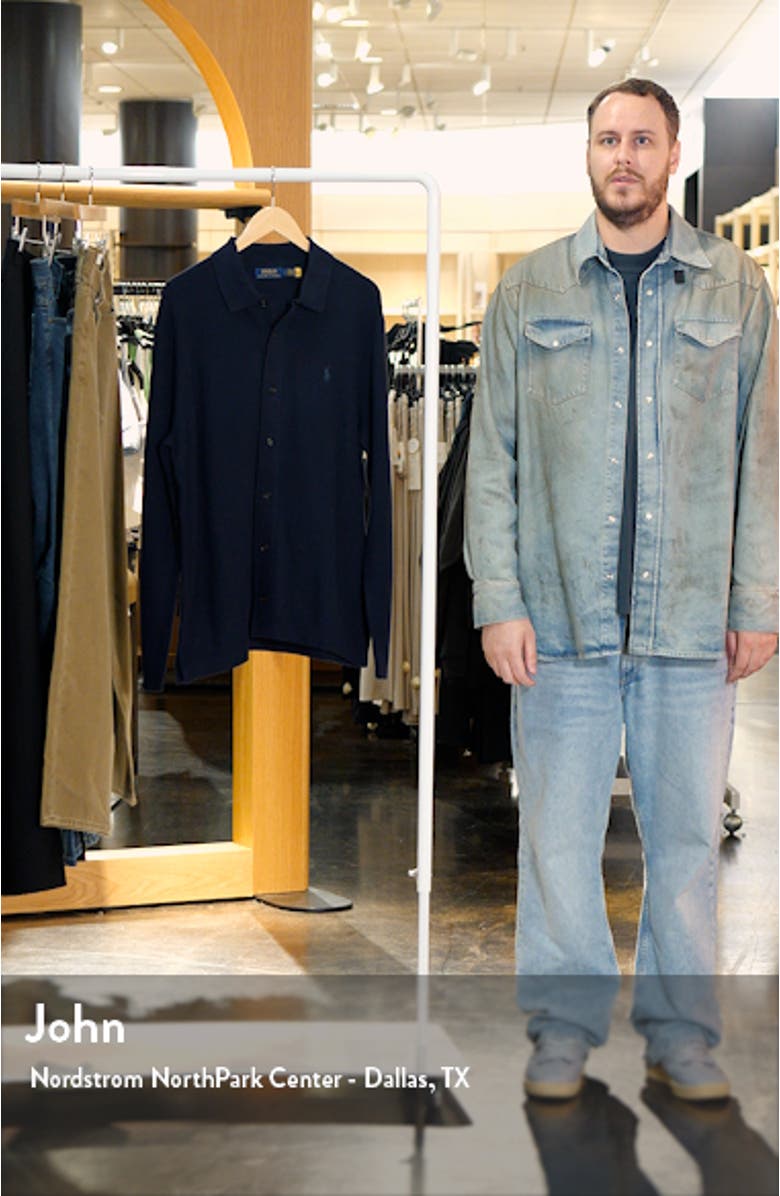 Embroidered Logo Cotton Piqué Cardigan, sales video thumbnail