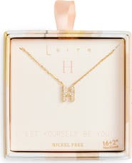 Leith Cubic Zirconia Initial Pendant Necklace