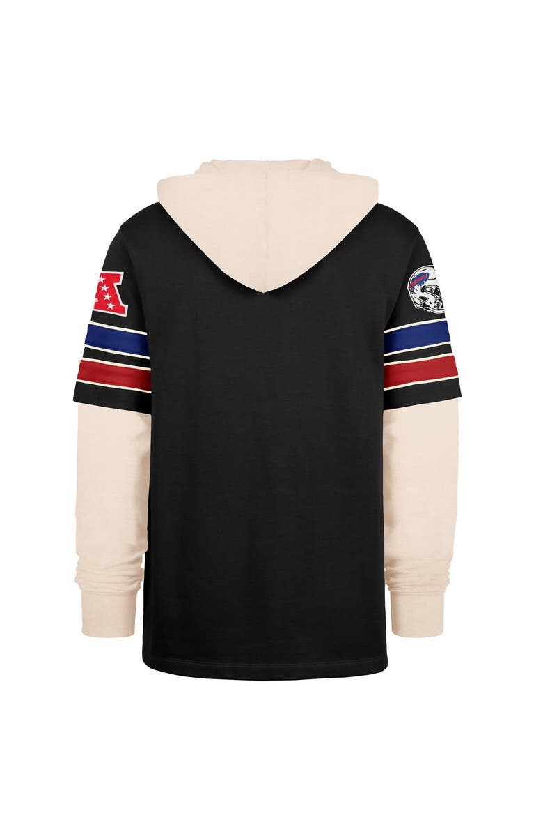'47 Men's '47  Black Buffalo Bills Split Zone Cornerback Duo Hoodie, Alternate, color, Black