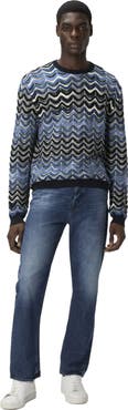 Missoni Crew Neck Sweater With Geometric Zigzag Pattern