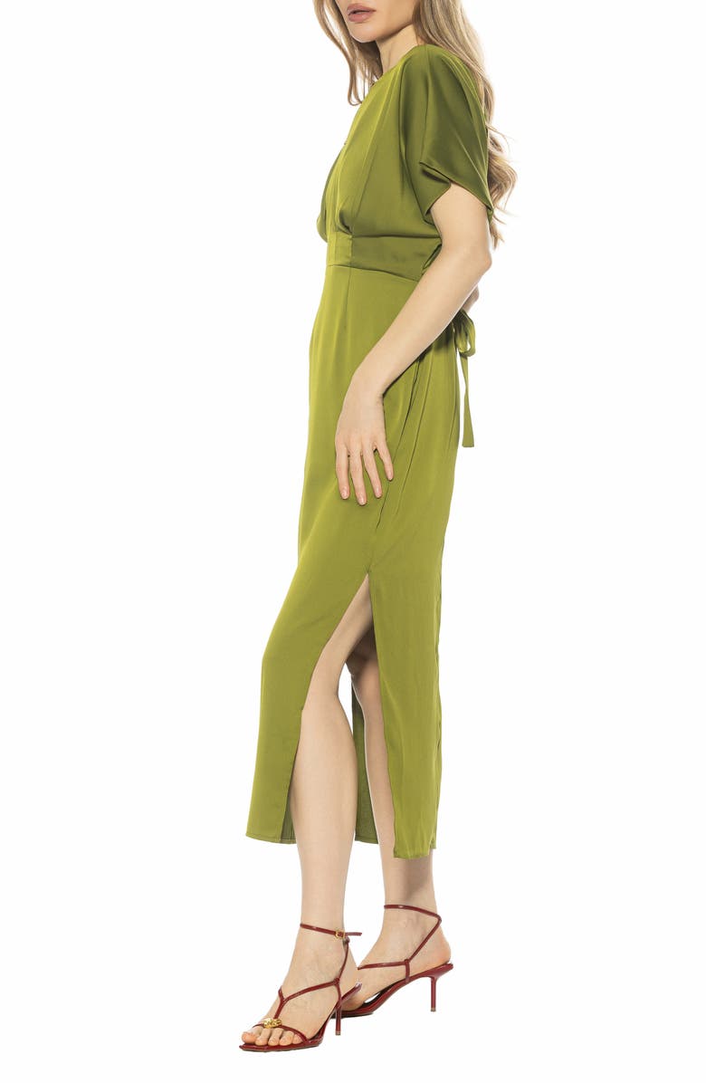 Alexia Admor Sylvi Draped Sleeve Midi Dress, Alternate, color, Sage