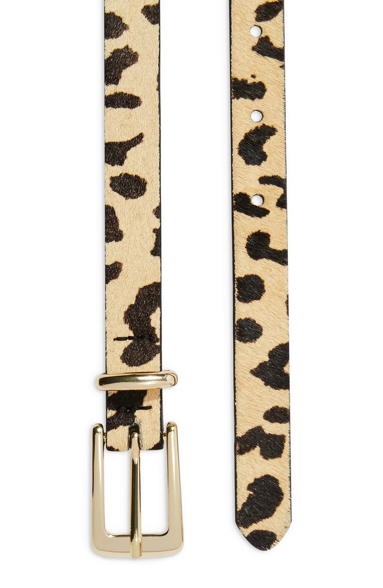 Topshop Leopard Skinny Belt, Alternate, color, 