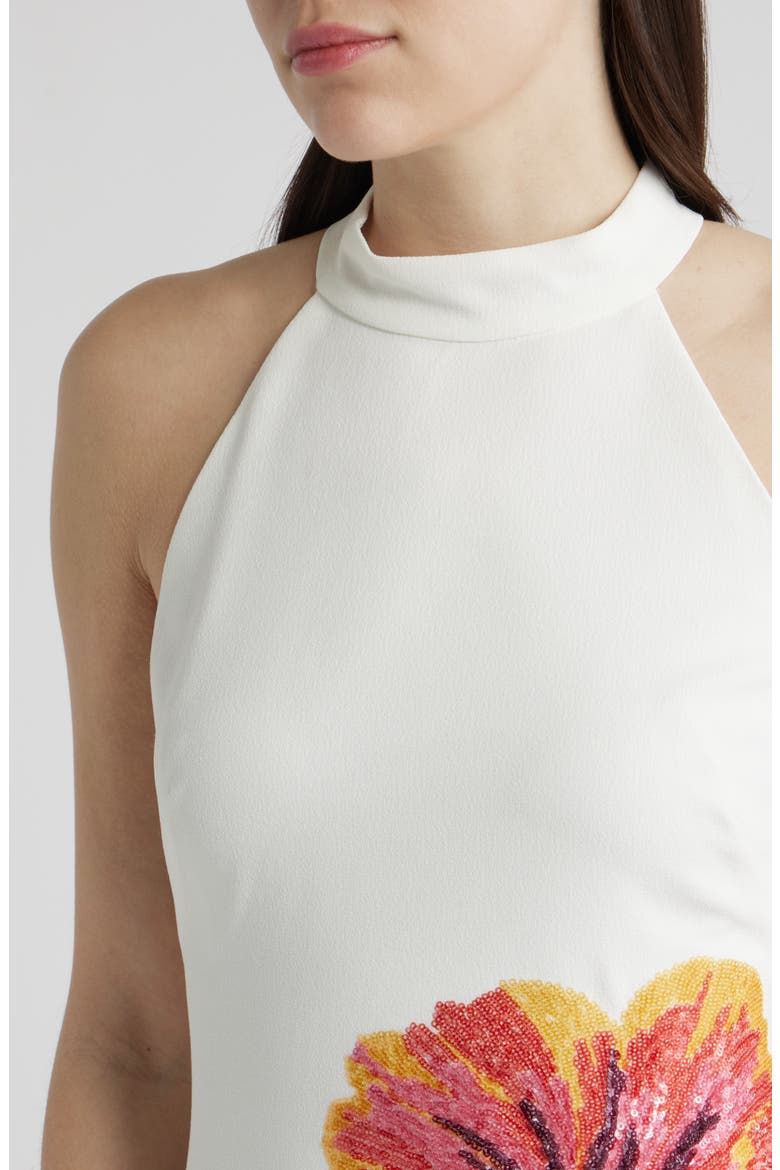Sequin Flower Midi Dress, Alternate, color, IVORY