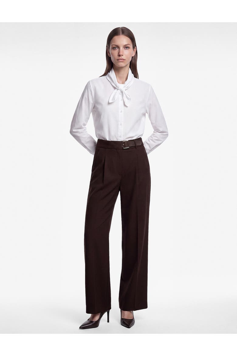 Scarf Neck Shirt, Main, color, OFF WHITE