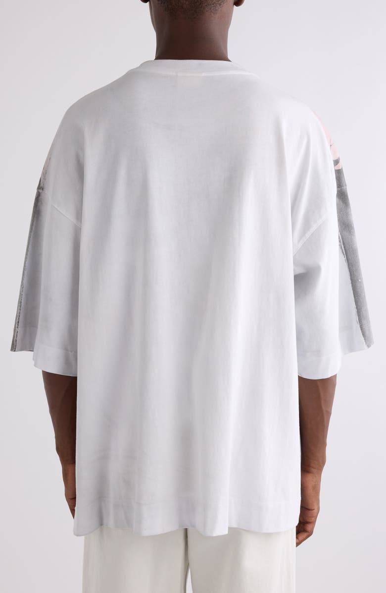 Hen Floral & Solid Oversize T-Shirt