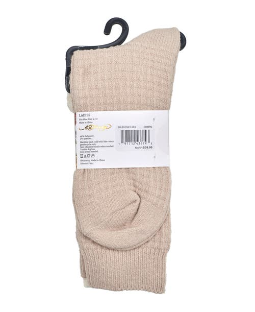 Ed Hardy Womens Tiger Embroidery Waffle Knit Slouchy Sock 2-pack In Neutral
