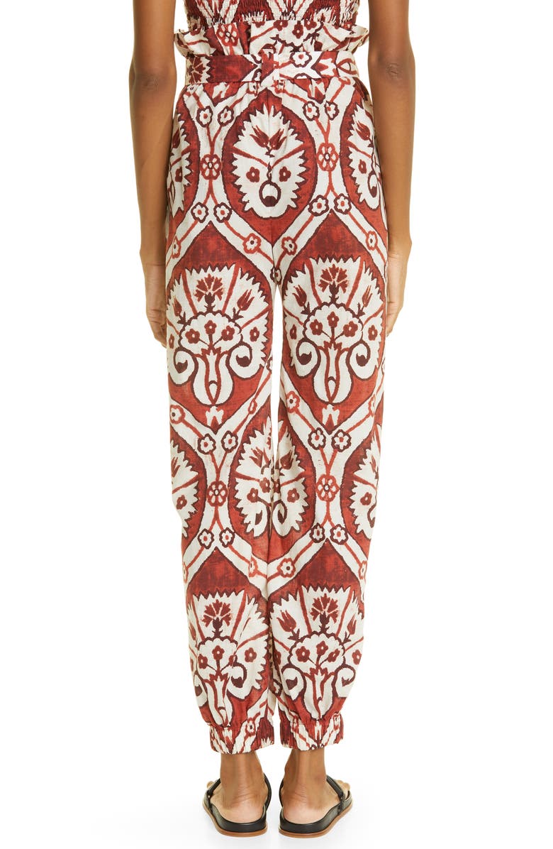 Johanna Ortiz Nomadic Hunting Paperbag Waist Organic Cotton Pants, Alternate, color, 