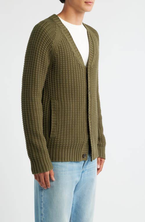 Treasure & Bond Textured Cotton Cardigan In Green