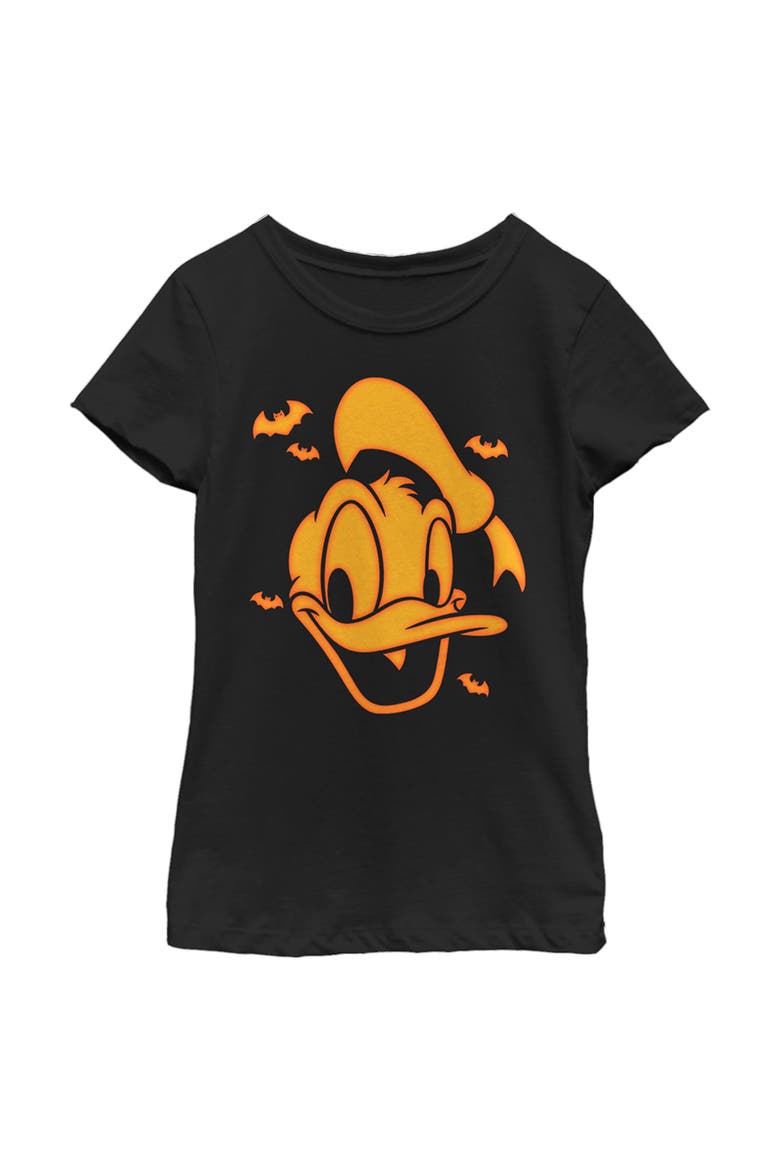 Girl's Mickey & Friends Halloween Donald Duck T-Shirt, Main, color, Black