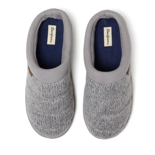 Dearfoams Asher Marled Knit Clog Slipper In Grey