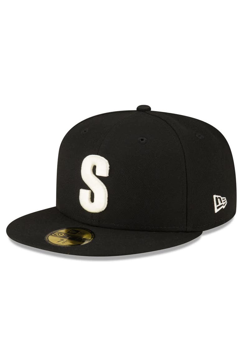 Men's New Era Black Seattle Mariners Authentic Collection 59FIFTY Fitted Hat, Main, color, Black