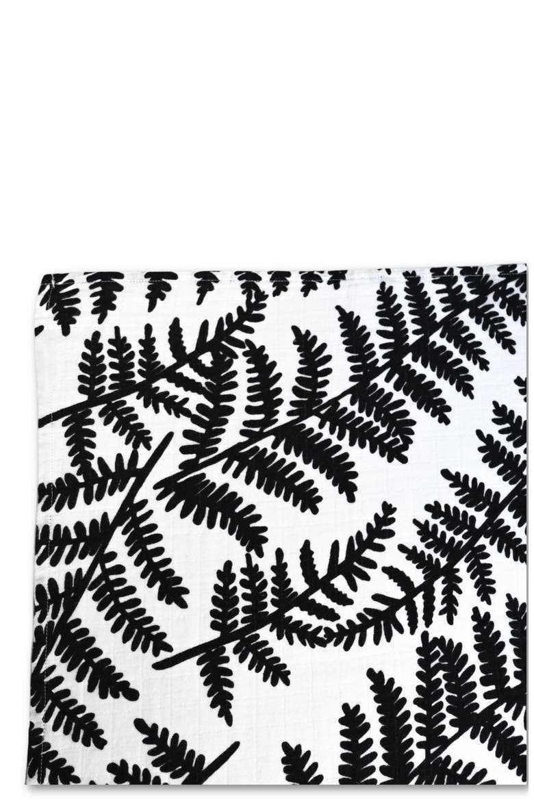Fern Muslin XL Sensory Square, Alternate, color, BLACK AND WHITE