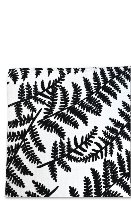 Etta Loves Fern Muslin Xl Sensory Square In Black And White