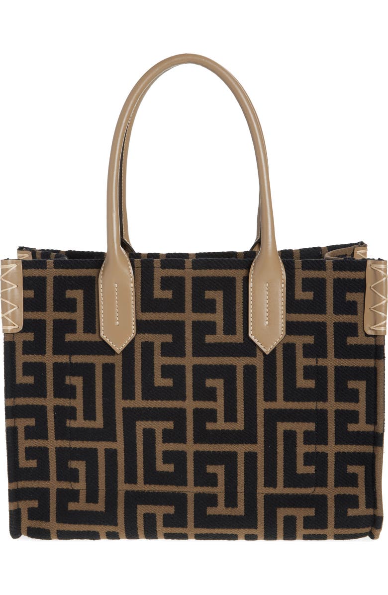 Balmain B-Army Monogram Jacquard Shopper Tote, Alternate, color,