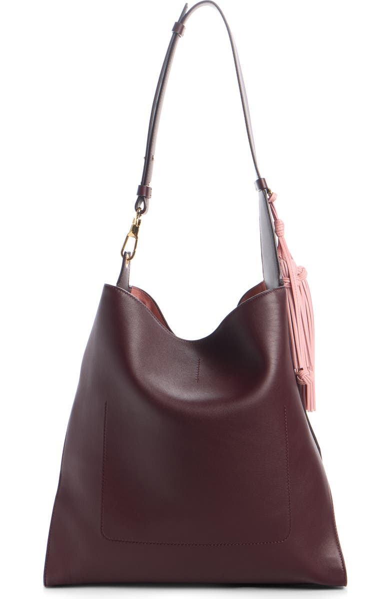 Givenchy Medium Day Leather Hobo Bag, Alternate, color, Burgundy