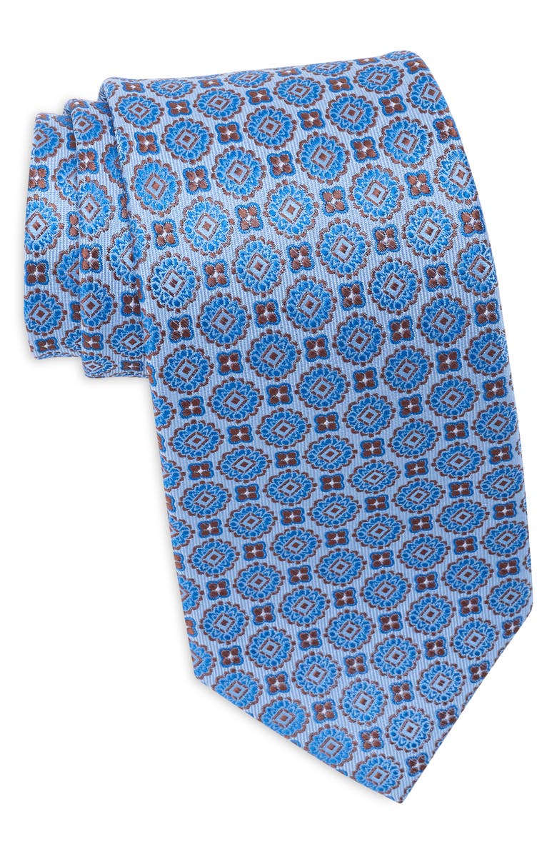 Duchamp Medallion Jacquard Silk Tie, Main, color, Blue