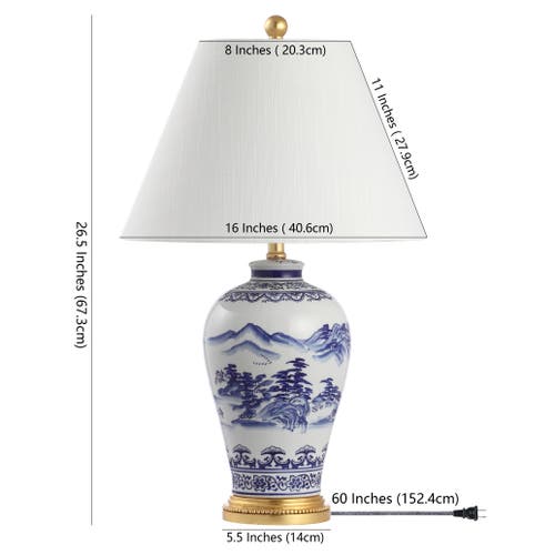 Jonathan Y Zhou Ceramic/iron Traditional Cottage Led Table Lamp In Blue/white
