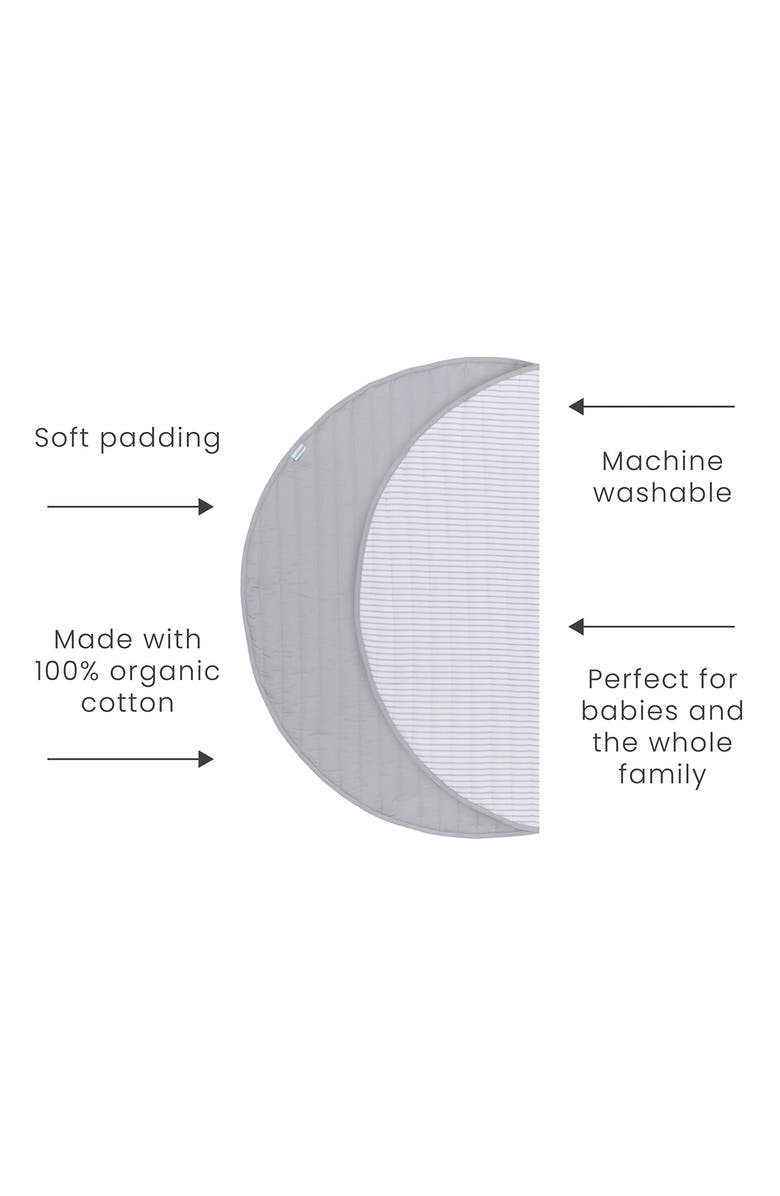 Toddlekind Quilted Cotton Reversible Play Mat, Alternate, color, Stone Stripes