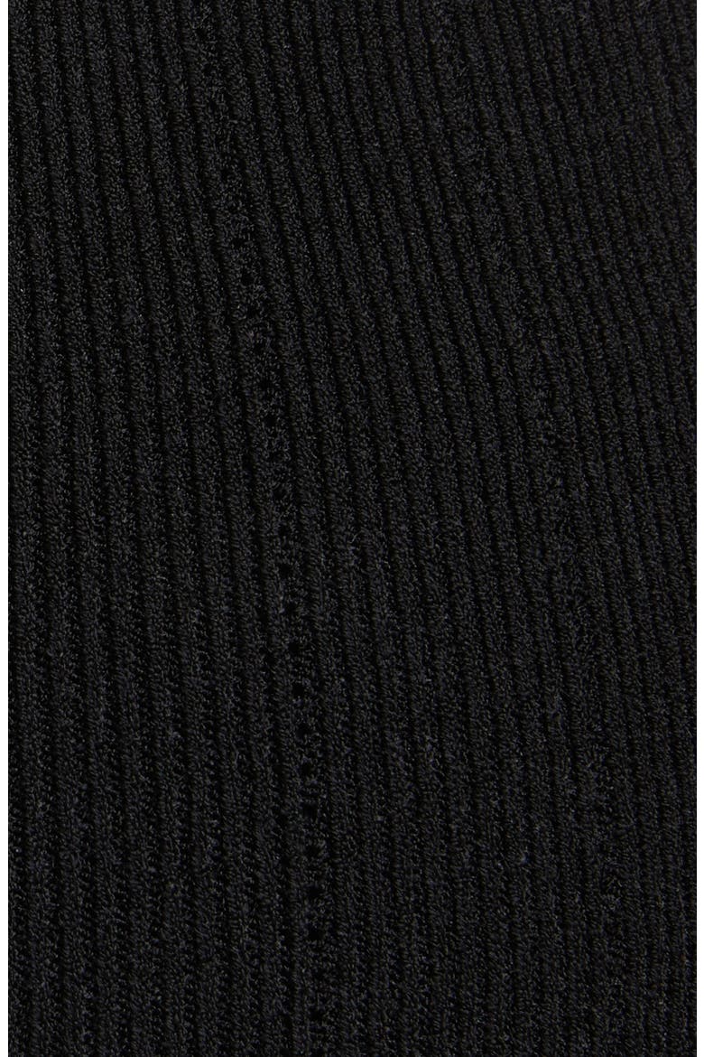 Button Detai Rib Knit Skirt, Alternate, color, EAB BLACK/ WHITE
