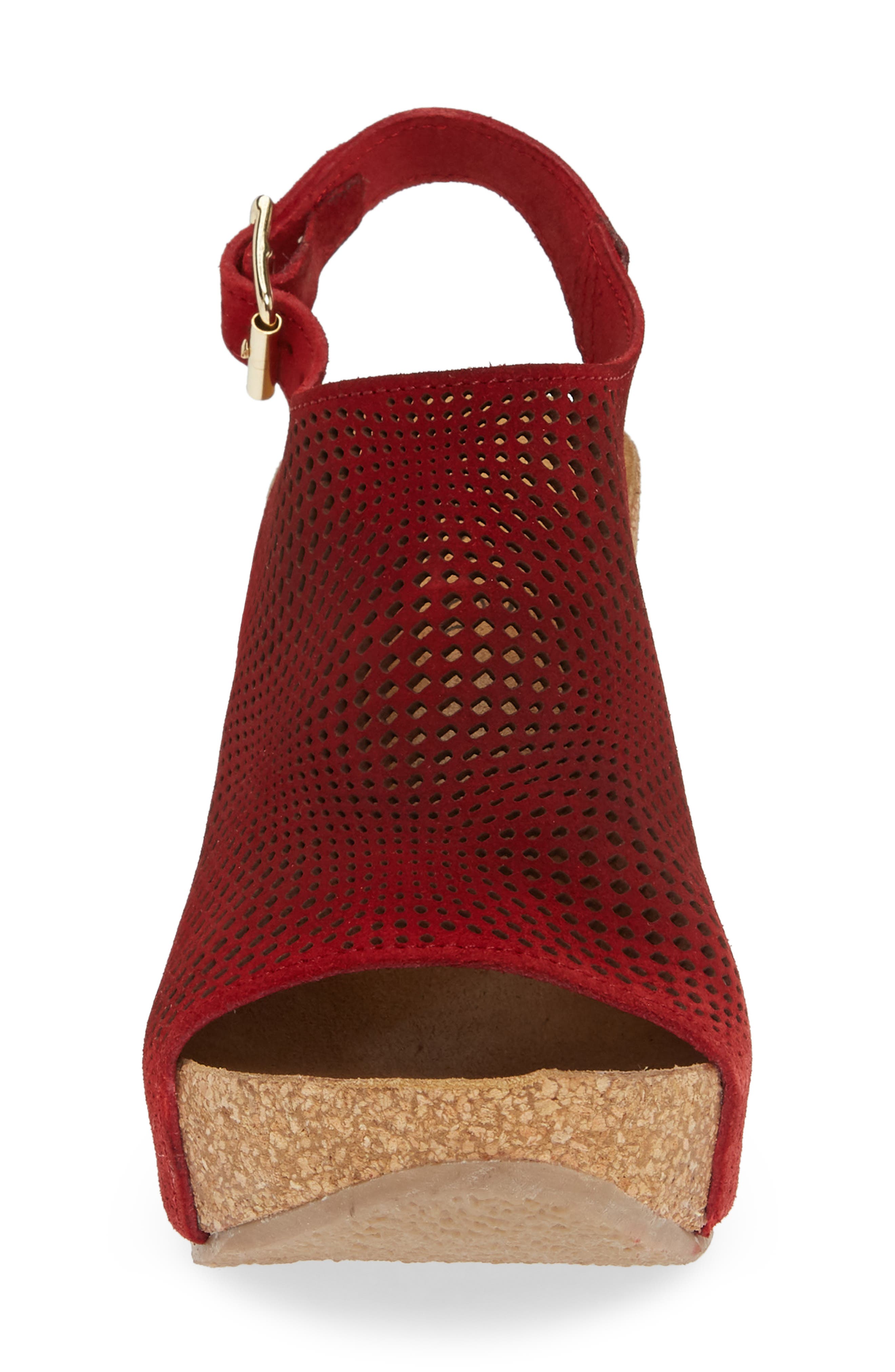 Savona Wedge Sandal, Alternate, color, RED SUEDE