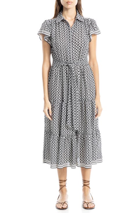 Floral Tie Front Shirtdress