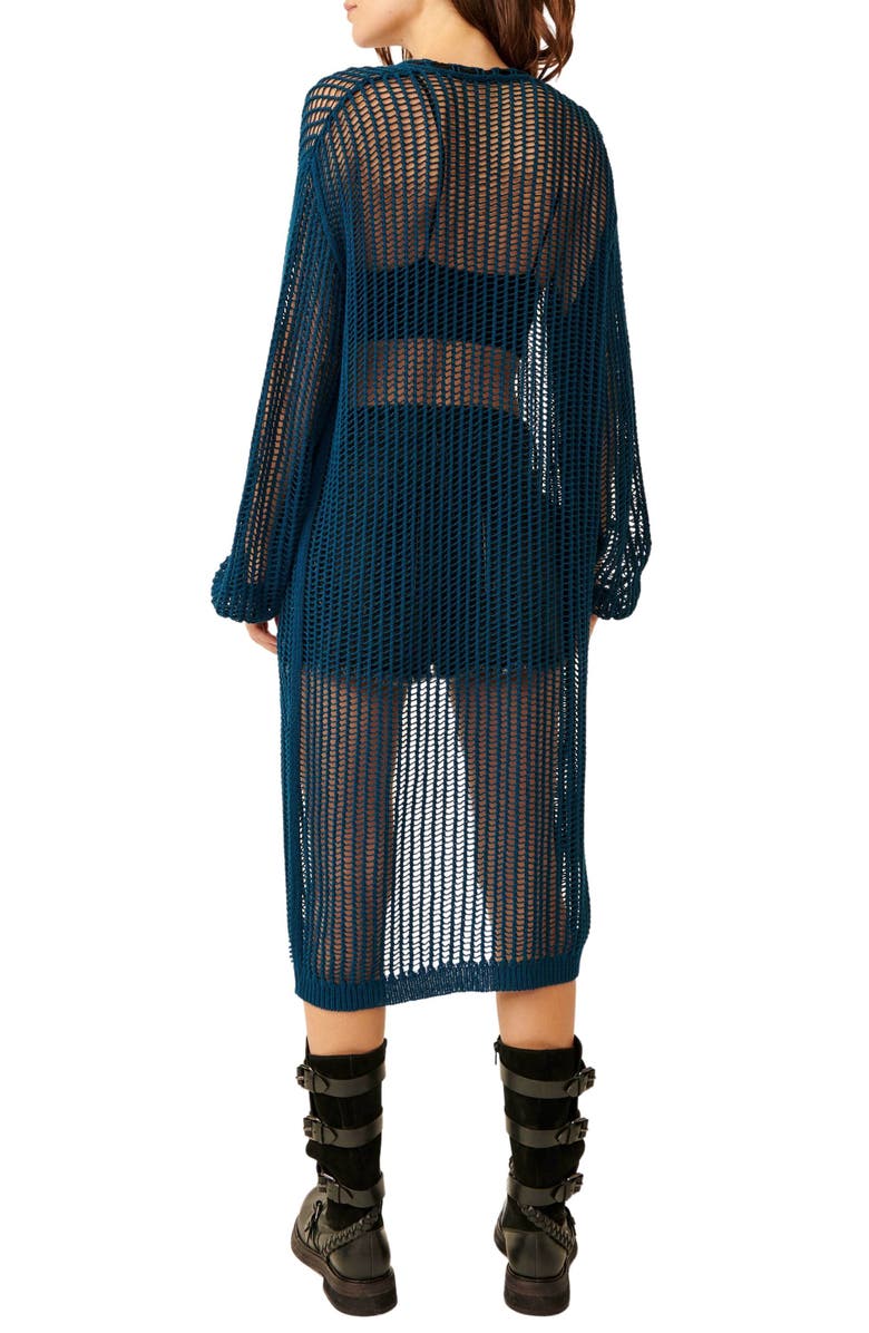 Free People Lattice Open Knit Cardigan, Alternate, color, 