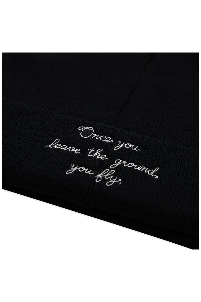 Kids' Embroidered Logo Knit Beanie, Alternate, color, BLACK