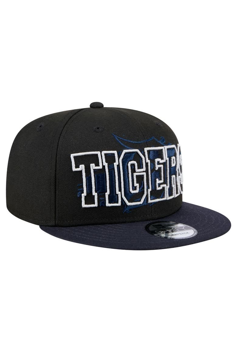Men's New Era Black Detroit Tigers Splatter 9FIFTY Snapback Hat, Alternate, color, Black