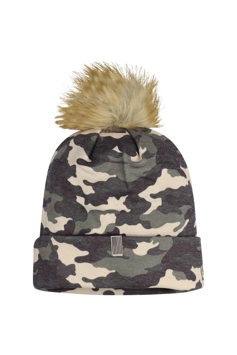 Men's Top of the World  Camo Texas Tech Red Raiders Operation Hat Trick Woven Cuffed Knit Hat with Pom, Alternate, color, Camo