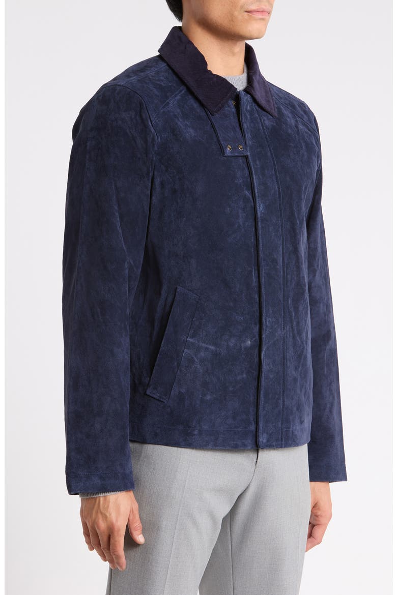 Leather Stable Jacket, Alternate, color, NAVY