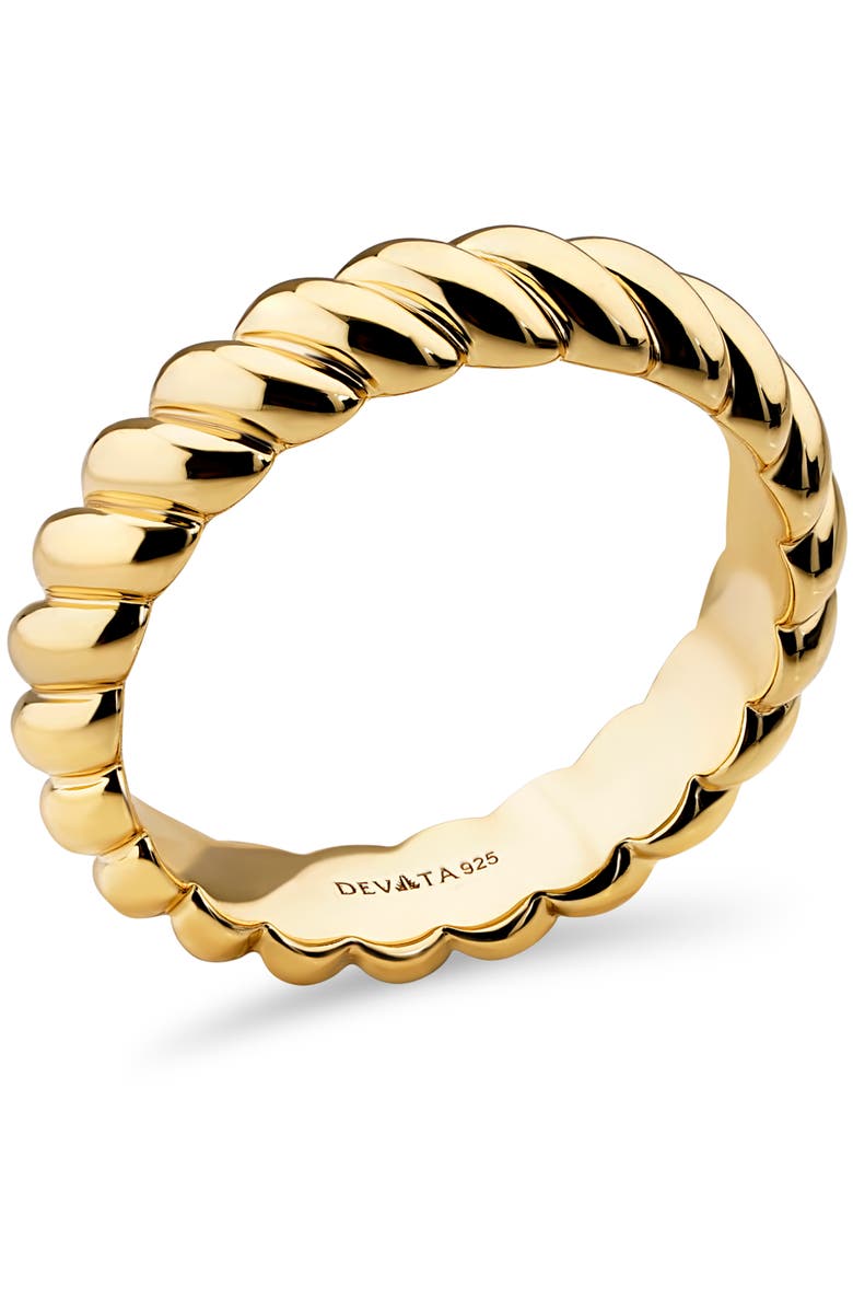 DEVATA Rope Band Ring in Gold Plated Sterling Silver, Alternate, color, Yellow Gold