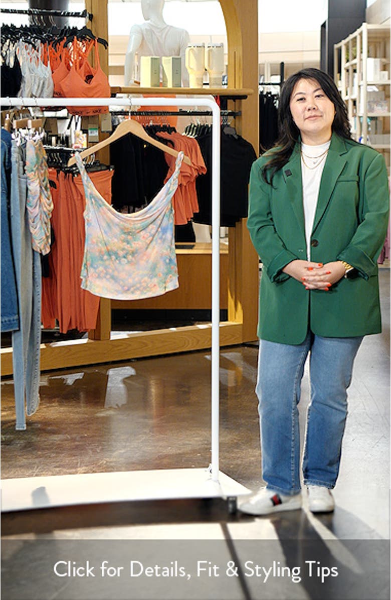 Asher Floral Ruched Mesh Top, sales video thumbnail