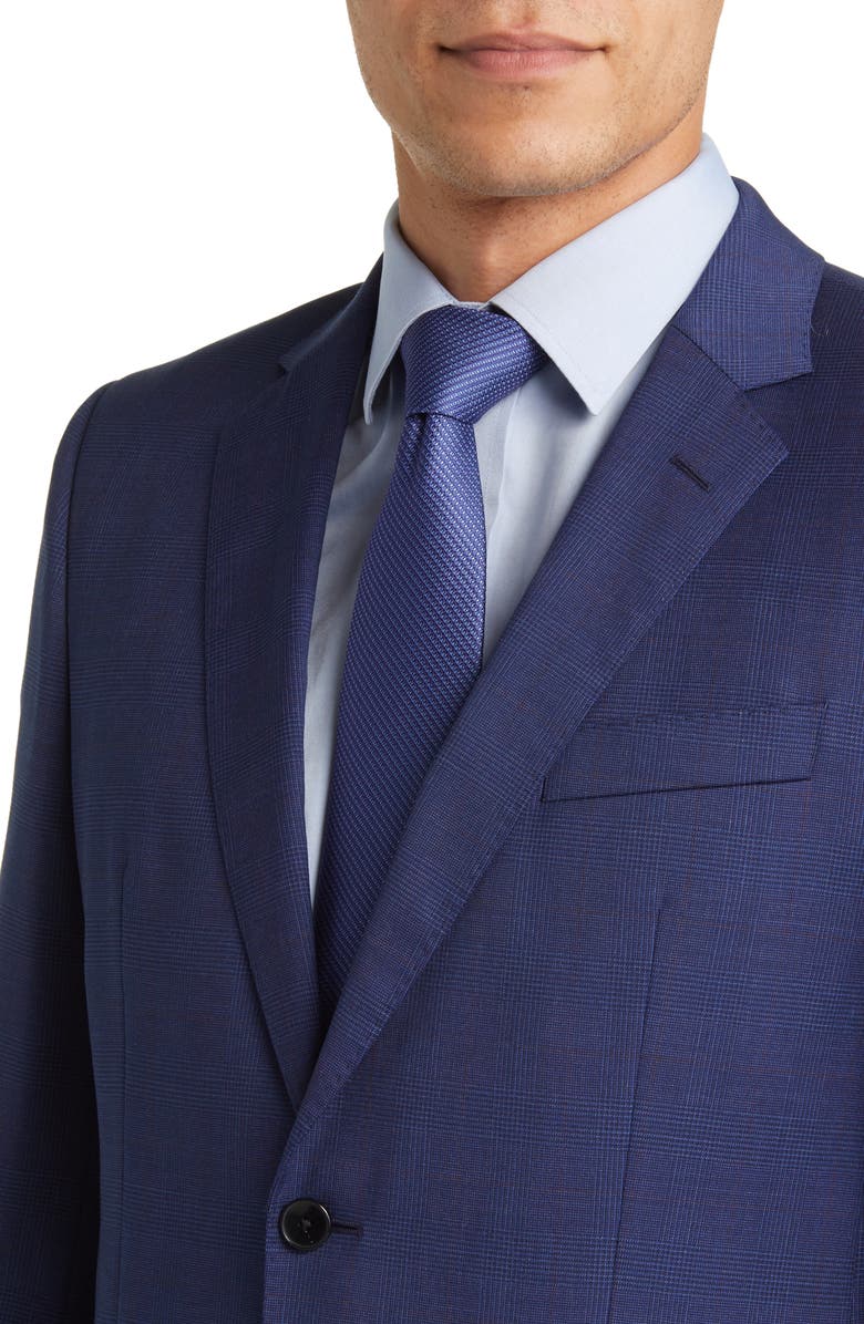 BOSS Huge Blue Plaid Stretch Wool Suit, Alternate, color, 