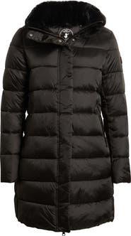 Save The Duck Dalea Faux Fur Collar Longline Puffer Jacket