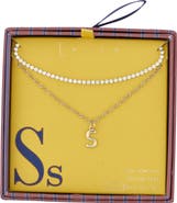 Leith Initial & Cubic Zirconia Necklace Set