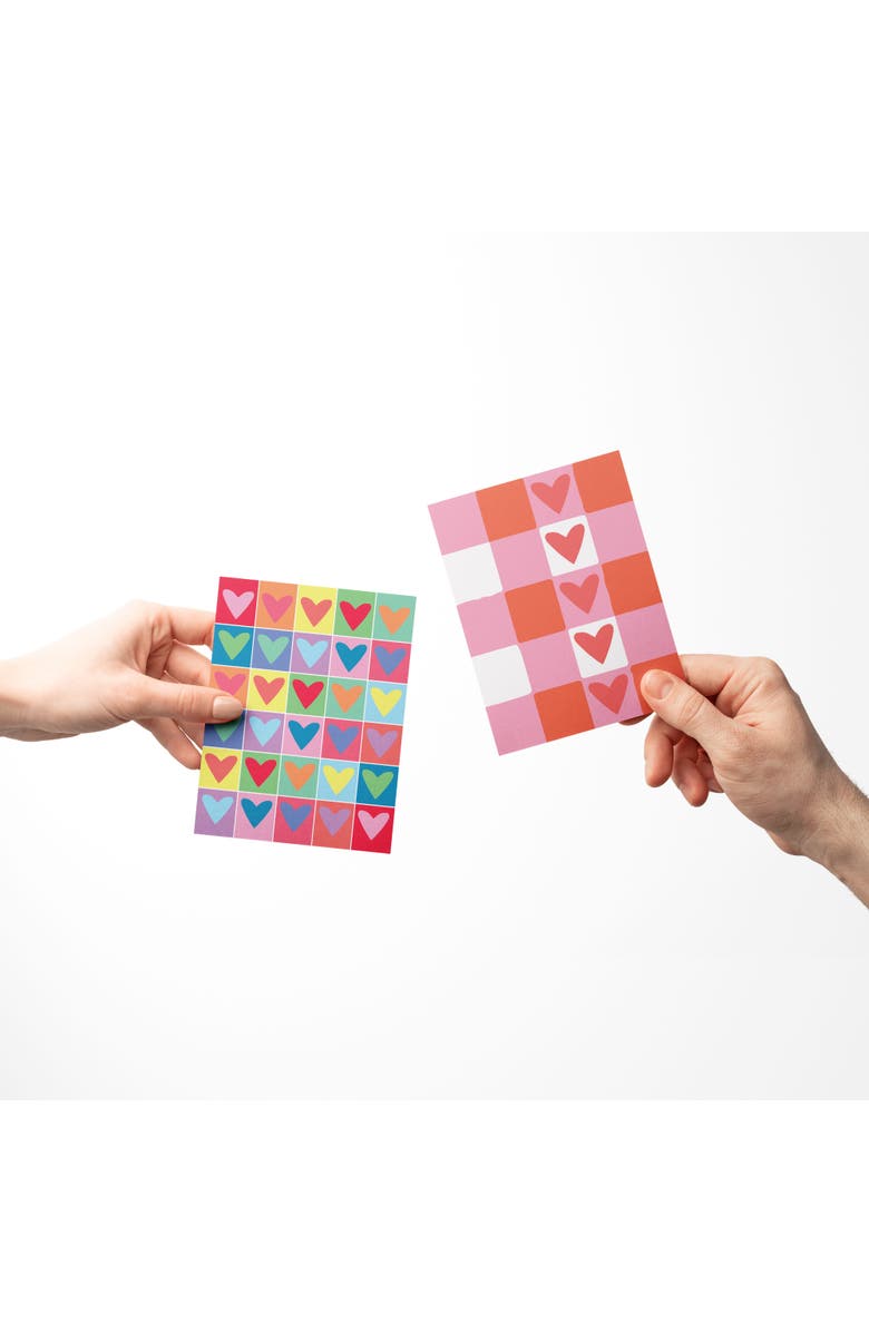 Ramus & Co Love/Valentine's Assorted Greeting Card Pack (3ct) "Boo Valentine, Rainbow Hearts, Heart Plaid", Alternate, color, Multi-Pack