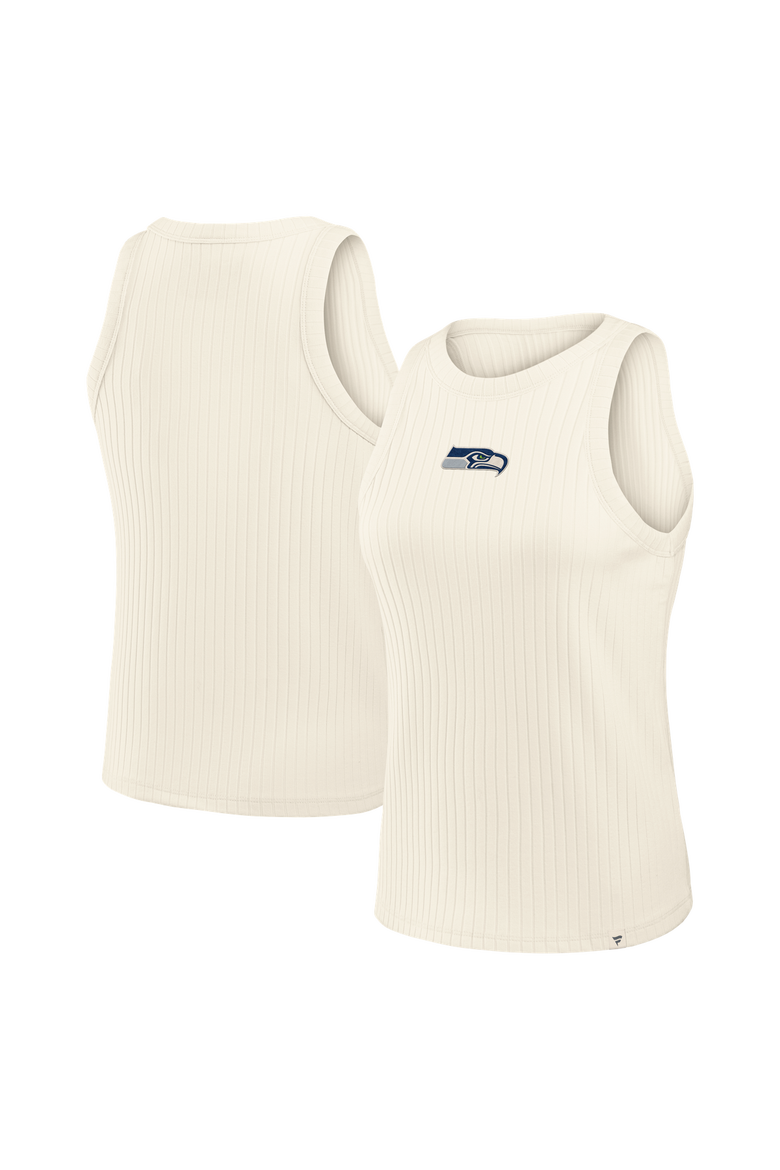Women's Fanatics Cream Seattle Seahawks Star Play Tri-Blend Ribbed Tank Top, Main, color, Cream