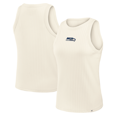Women's Fanatics Cream Seattle Seahawks Star Play Tri-Blend Ribbed Tank Top