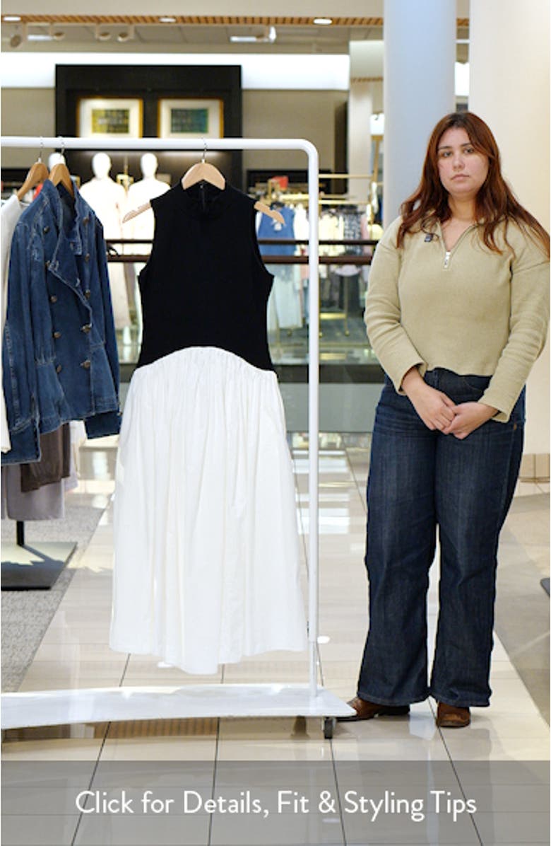 Mixed Media Ponte & Poplin Maxi Dress, sales video thumbnail